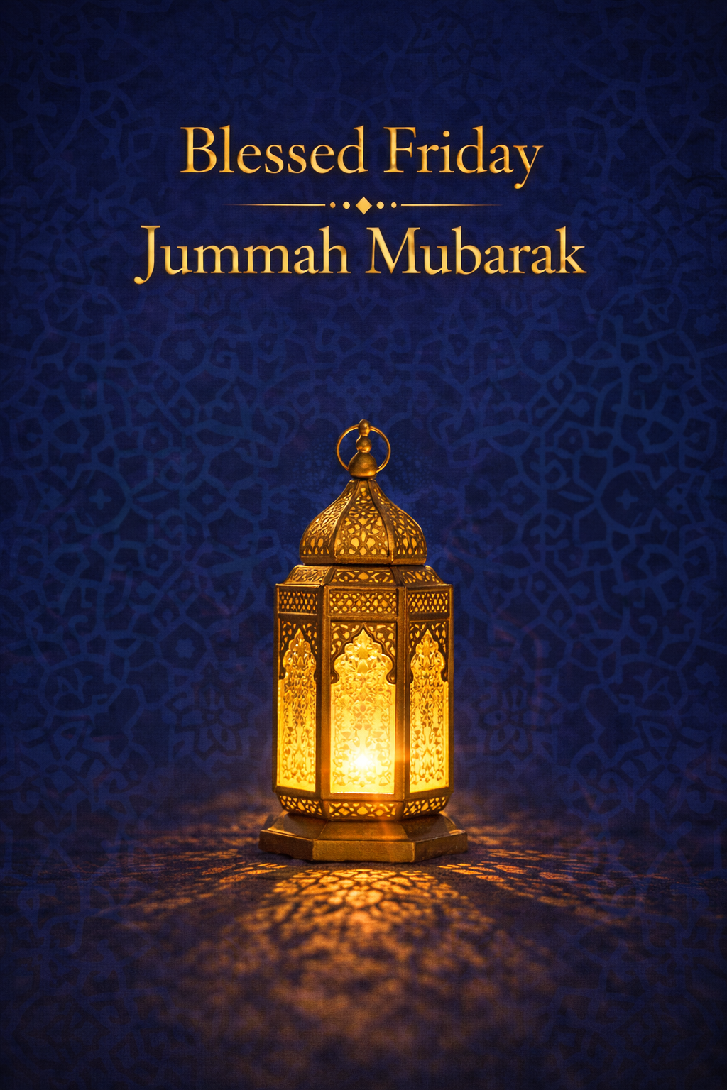 Blessed Friday — Jummah Mubarak Golden Lantern